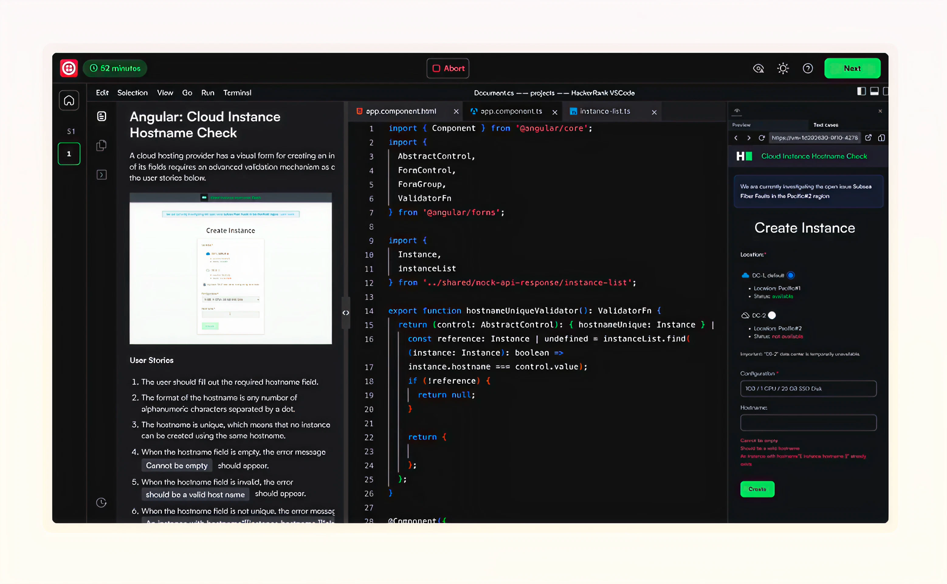 Coding interview environment